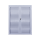 Porta de Giro Veneziana 2 Folhas Alumínio Pintado Branco Sob Medida Linha 25 OGB Esquadrias