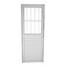 Porta De Giro Veneziana C/postigo Em Alumínio Branco 210x90x4