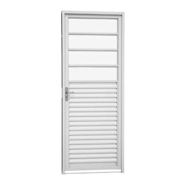 Porta De Giro Veneziana E Divisão Horizontal Em Aço 217 X 87