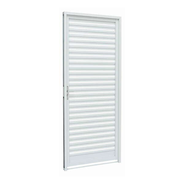 Porta De Giro Veneziana Em Aço 217 X 87 X 6,5 Cm Direita Komp