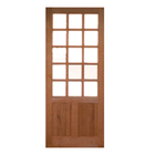 Porta De Madeira 02 Almofadas Reta 15 Vidros Maciça Cedro Ara