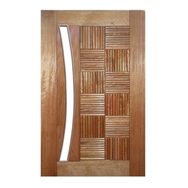 Porta De Madeira África Arco P/vidro Maciça Cedro Arana Casma