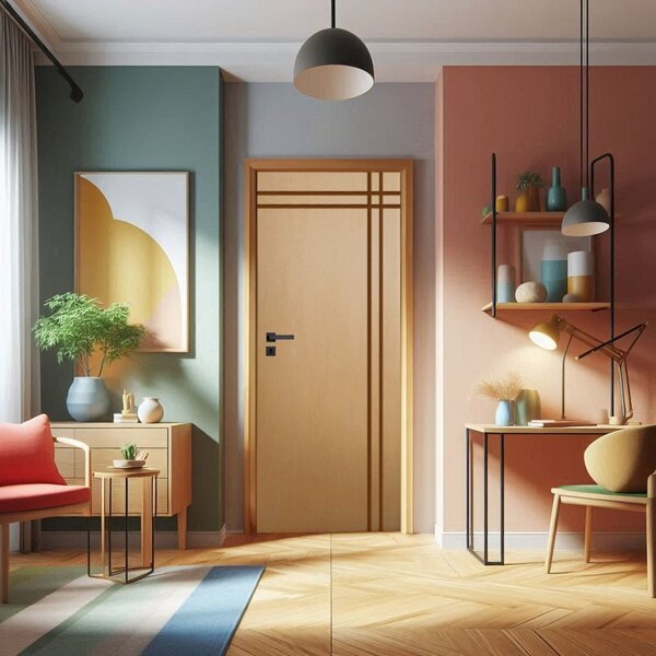 Porta De Madeira Bondoor 210x70cm Friso 03 Jb Portas Ipê