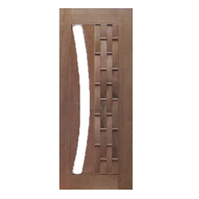 Porta De Madeira Couro Longo Arco P/vidro Maciça Cedro Arana