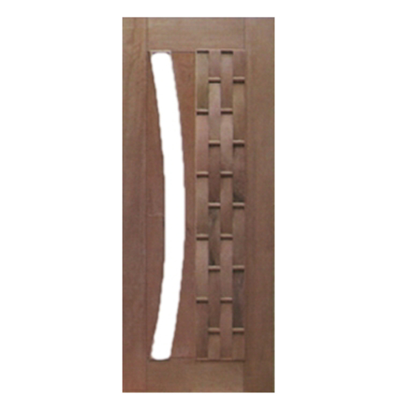 Porta De Madeira Couro Longo Arco P/vidro Maciça Cedro Arana