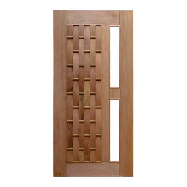 Porta De Madeira Couro Longo P/vidro Maciça Cedro Arana Casma