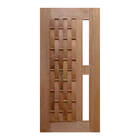 Porta De Madeira Couro Longo P/vidro Maciça Cedro Arana Casma