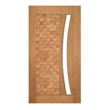 Porta De Madeira Detalhe Arco P/vidro Maciça Cedro Arana Casm