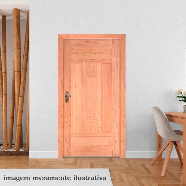 Porta De Madeira Folha 210cmx90cmx3cm Pe27 Esel Natural