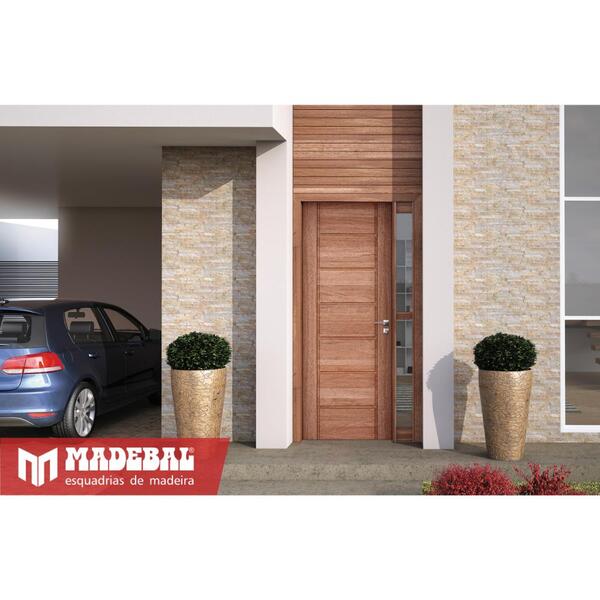 Porta De Madeira Frise Horizontal 210x90 Com Marco Regulável