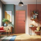 Porta De Madeira Maciça 210cmx80cm Friso 14 Ipê