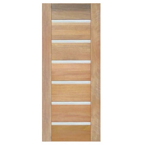 Porta De Madeira Maciça  Com Frisos Metálicos Casmavi De Cedr