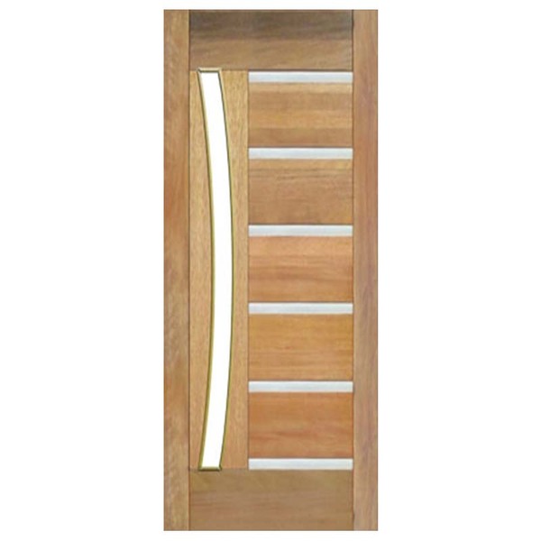 Porta De Madeira Maciça Com Frisos Metálicos Para Vidro Em A