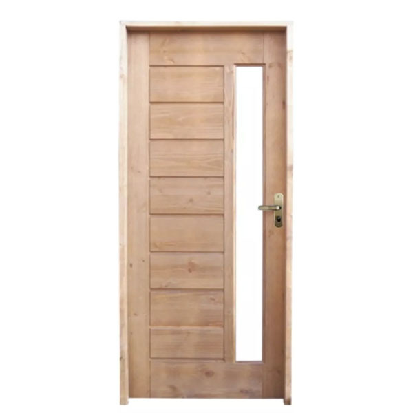 Porta De Madeira Maciça Bbv Com Visor 2,10x0,80 Lado Esquredo