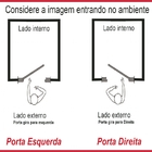 Porta De Madeira Maciça Bbv Com Visor 2,10x0,80 Lado Esquredo