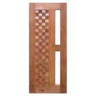 Porta De Madeira Maciça Couro Para Vidro Casmavi De Cedro Ara