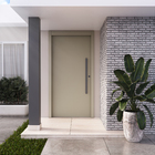 Porta de Madeira Pivotante Direito e Esquerdo Capuccino 210x100cm Sarrafeada com Batente 12cm Vivace Plus Lisa Artens