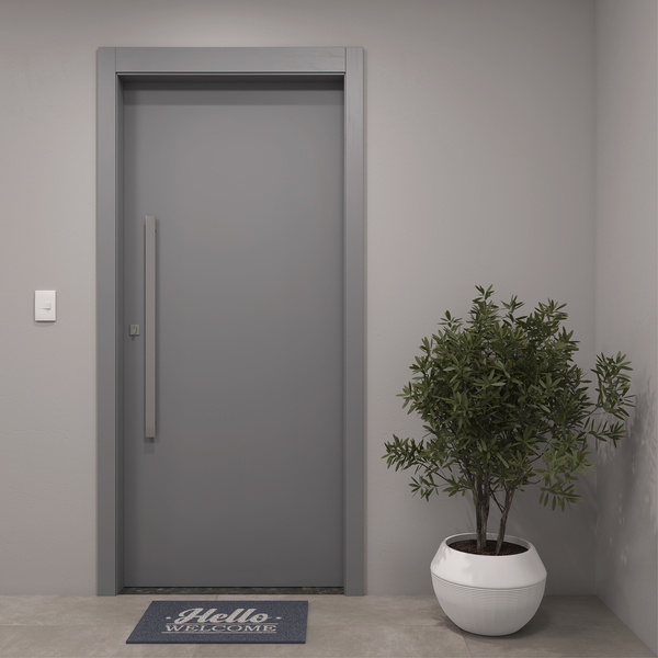 Porta de Madeira Pivotante Direito e Esquerdo Urban 210x100cm Sarrafeada com Batente 12cm Vivace Plus Lisa Artens