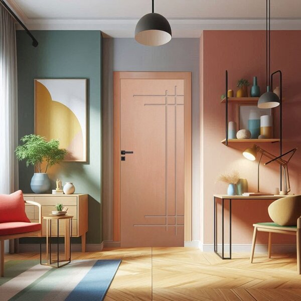 Porta De Madeira Sarrafeada 210x62cm Friso 6 Jb Portas Angelim