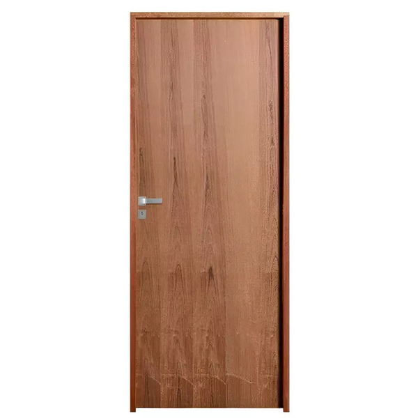 Porta De Madeira Semi-oca Padrão Imbuia Lisa Bat.14 Cm Eco Fe