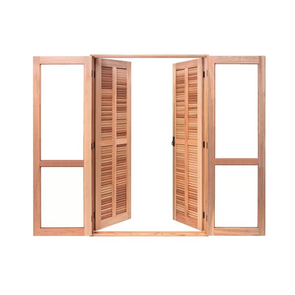 Porta De Madeira Veneziana 213cmx160cmx12cm Pe551 Esel Natural