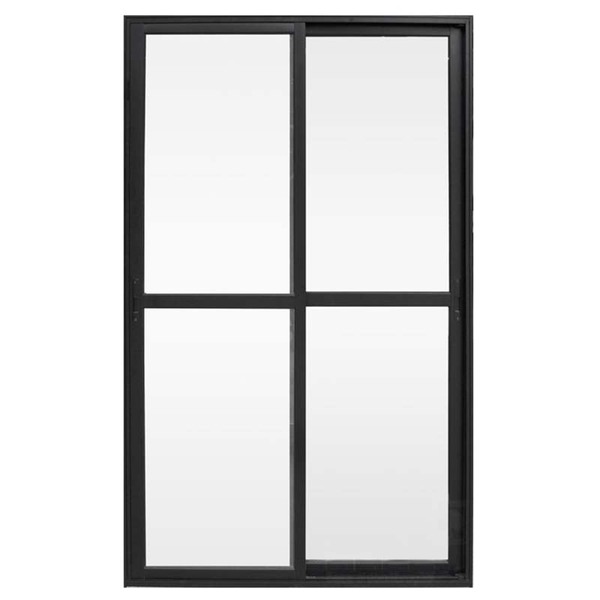 Porta De Sacada De Correr De Alumínio Preto 2 Folhas Móveis H