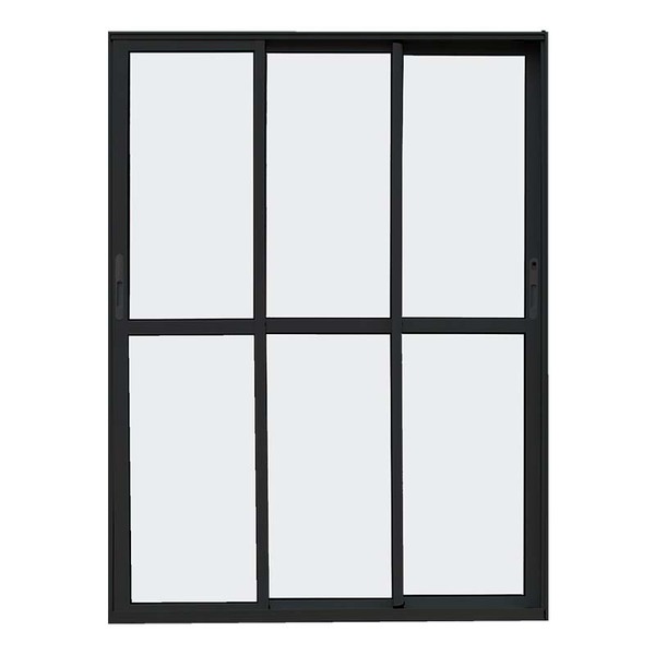 Porta De Sacada De Correr De Alumínio Preto 3 Folhas Móveis A