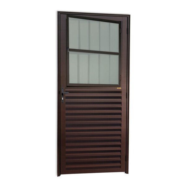 Porta De Sala Super Vidro Boreal 210cm X 86cm Brimak Corten