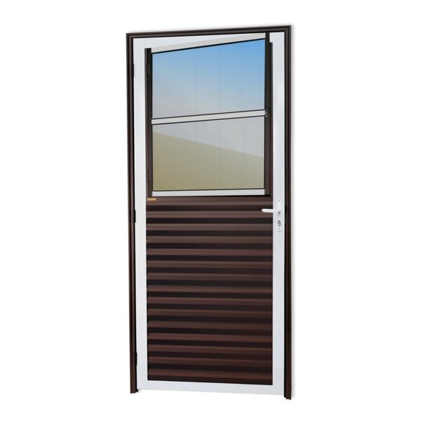 Porta De Sala Super Vidro Reflex 210cm X 86cm Brimak Mix Cort