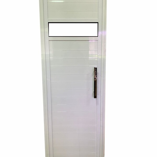 Porta De Sauna C/puxador 1,90 X 0,65 Esquerda Alumínio Branco