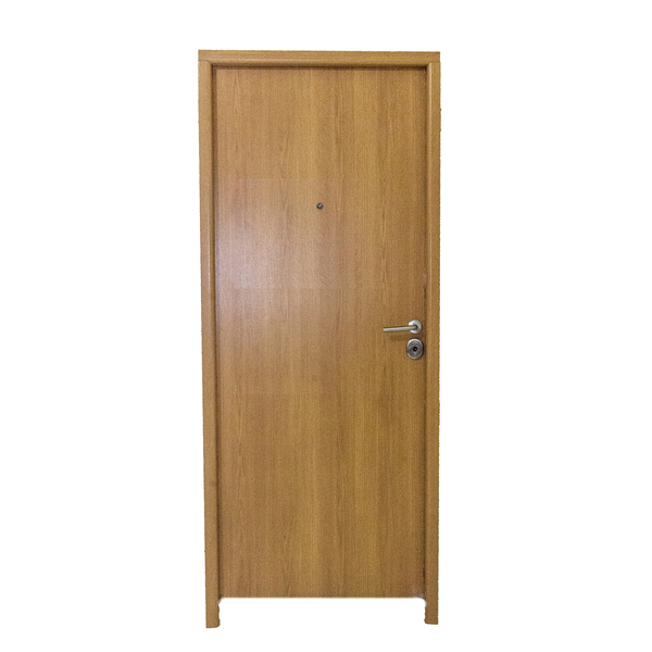 Porta de Segurança de Giro Metal Pintura Eletrostática Carvalho Lado Esquerdo 2,10x0,82m THT