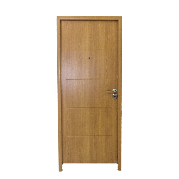 Porta de Segurança de Giro Metal Pintura Eletrostática Carvalho Lado Direito 2,10x0,82m THT