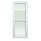 Porta De Vidro Com Quadro Fixo Branco