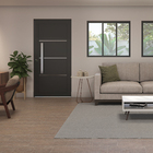 Porta Decorada de Giro Aço Pintado Preto Lado Esquerdo 2,15x0,84m Linha Ideal Black CRV