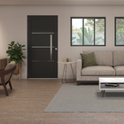 Porta Decorada de Giro Aço Pintado Preto Lado Esquerdo 2,15x1,05m Linha Ideal Black CRV