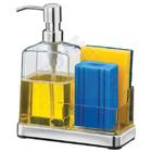 Porta Detergente Aço Inox e Plástico Transparente e Inox Elegance Brinox
