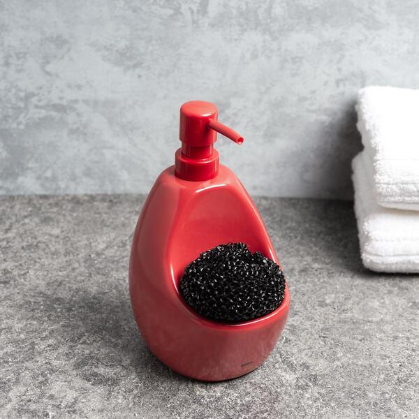 Porta-detergente Com Esponja Umbra Vermelho