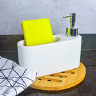 Porta Detergente De Cerâmica Com Suporte Para Esponja Branco