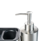 Porta Detergente e Bucha para Pia em Aço Escovado Delinia