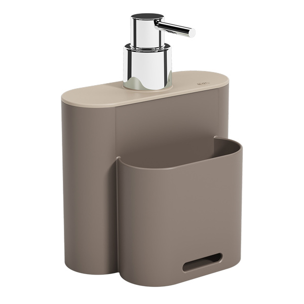 Porta Detergente e Esponja Flat 500ml Cinza Coza