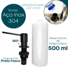 Porta Detergente Preto Fosco Inox 500ml De Embutir Pia Cozinh