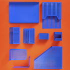 Porta Documentos Empilhável Metal Azul Oikos