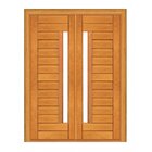 Porta Dupla De Abrir Contemporânea Com Visor - Madeira Maciça