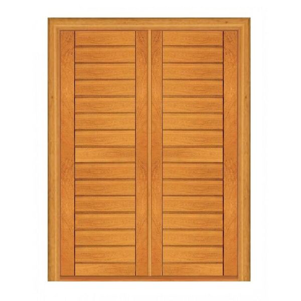 Porta Dupla De Abrir Contemporânea - Madeira Maciça - Angelim