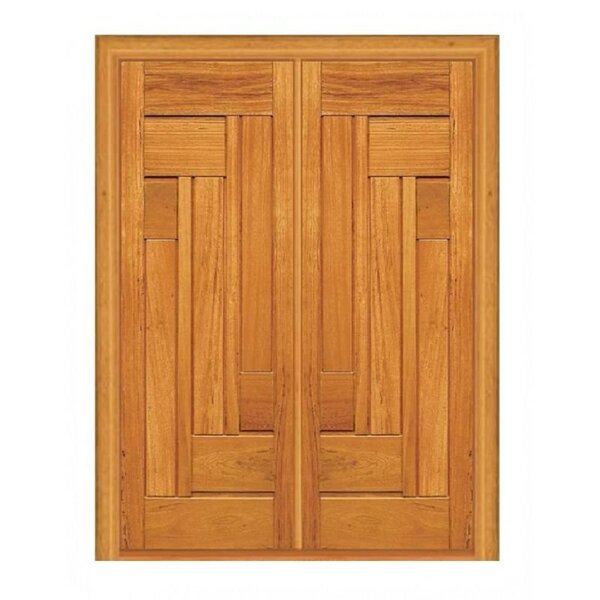 Porta Dupla De Abrir Estrelar - Madeira Maciça - Angelim Medi