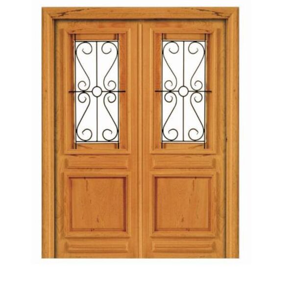Porta Dupla De Abrir Pampulha - Ferro E Madeira - Angelim Med