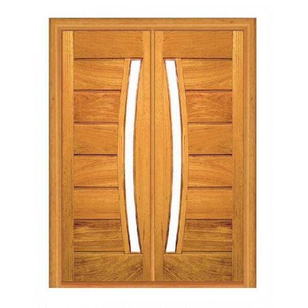 Porta Dupla De Abrir Pavuna Com Visor - Madeira Maciça - Ange