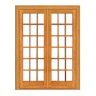 Porta Dupla De Abrir Vidrinho Quadriculado - Madeira Maciça -