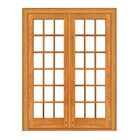 Porta Dupla De Abrir Vidrinho Quadriculado - Madeira Maciça -