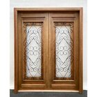 Porta Dupla Madeira Maciça/ferro Completa 186x213x16cm Cedro